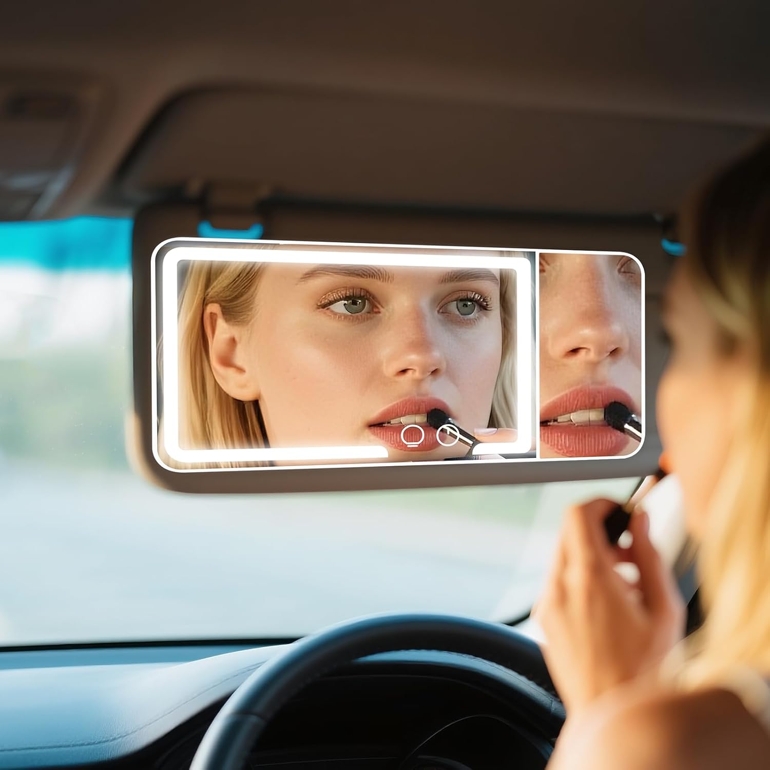 Car sun visor makeup mirror