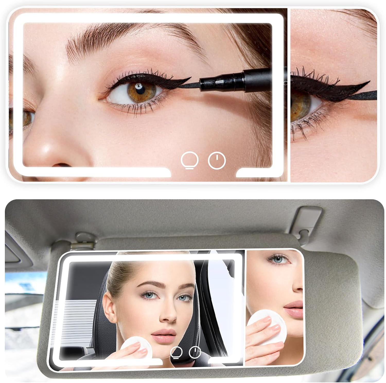 Car sun visor makeup mirror