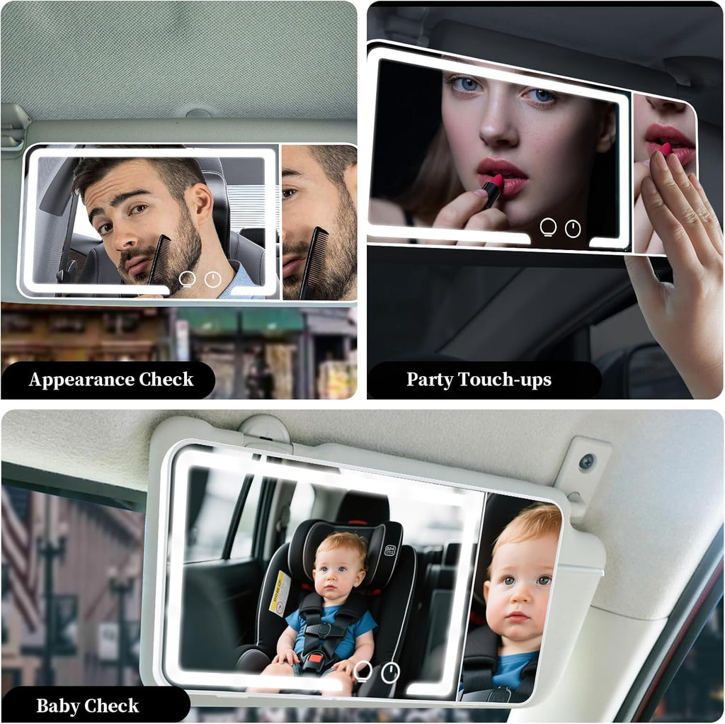 Car sun visor makeup mirror